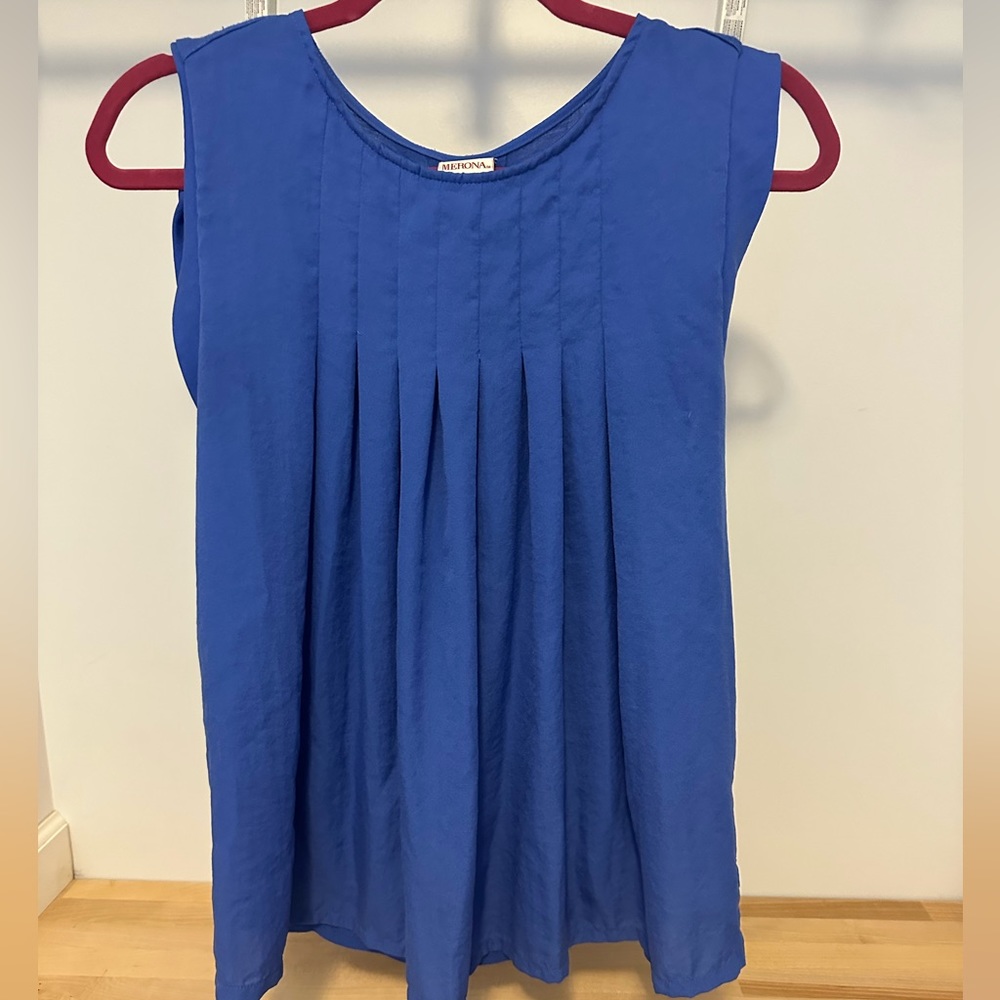 Royal blue ruffled dress top